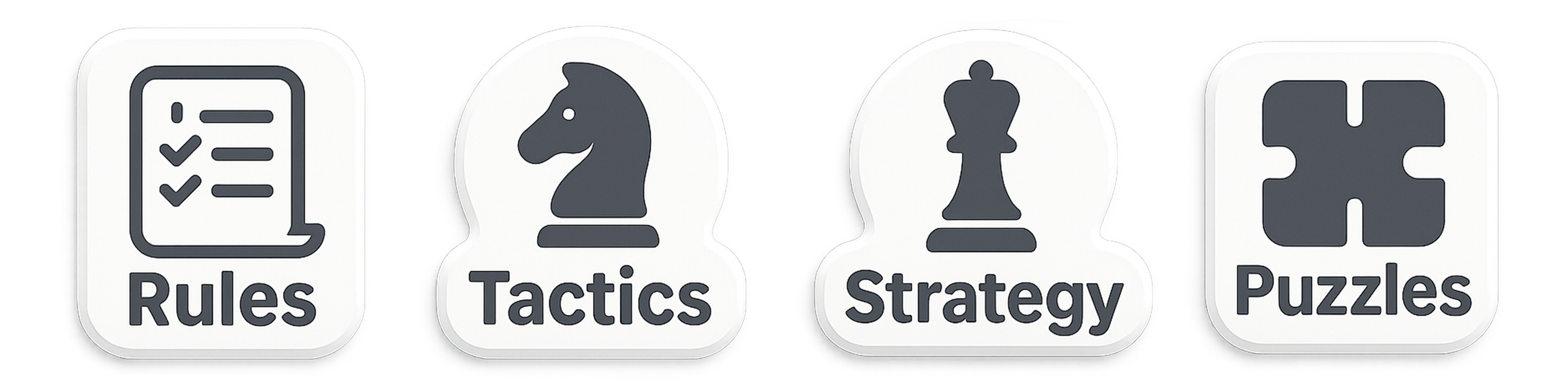 The four pillars: Rules, Tactics, Strategy, Puzzles